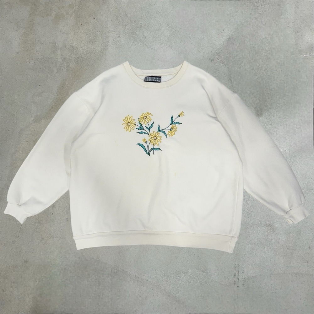 Vintage Yellow Daises Crewneck Sweatshirt Size L/XL